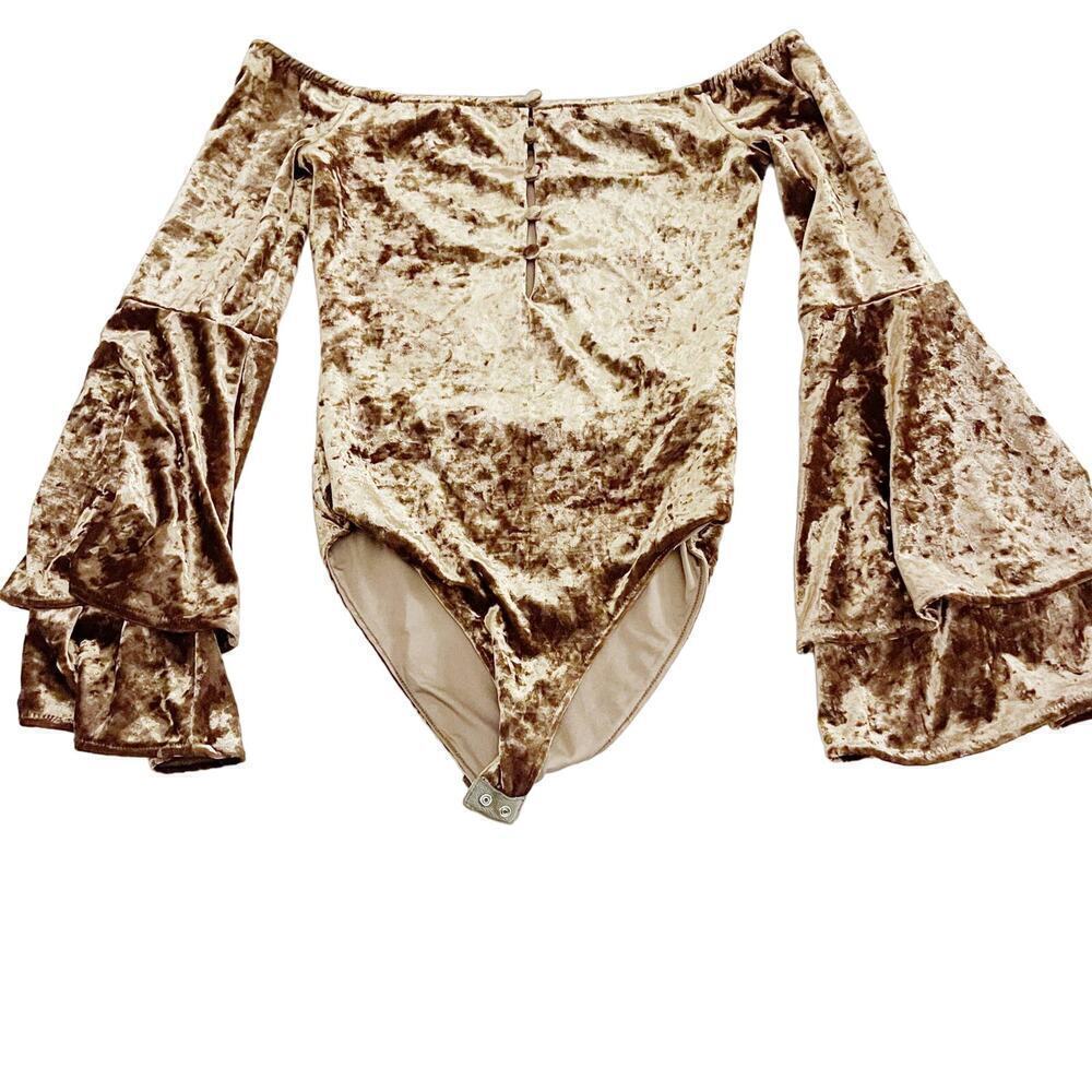 House of Harlow x Revolve Velour Textured Bodysuit XS